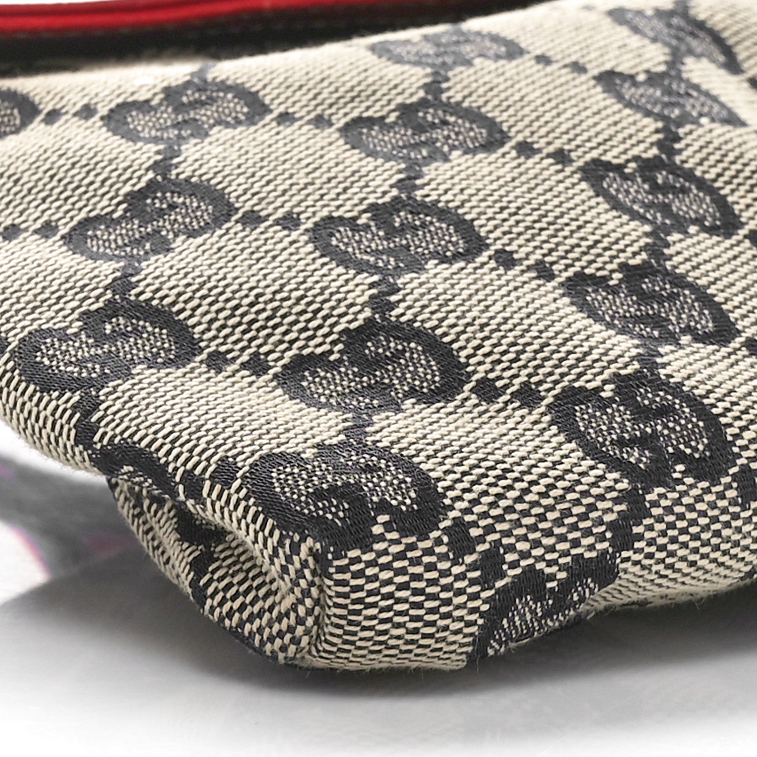 Gucci GG Monogram Web Double Pocket Belt Bag Navy Red 9 of 10