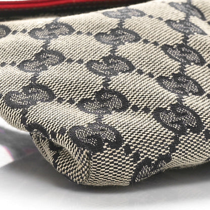 Gucci GG Monogram Web Double Pocket Belt Bag Navy Red 9 of 10
