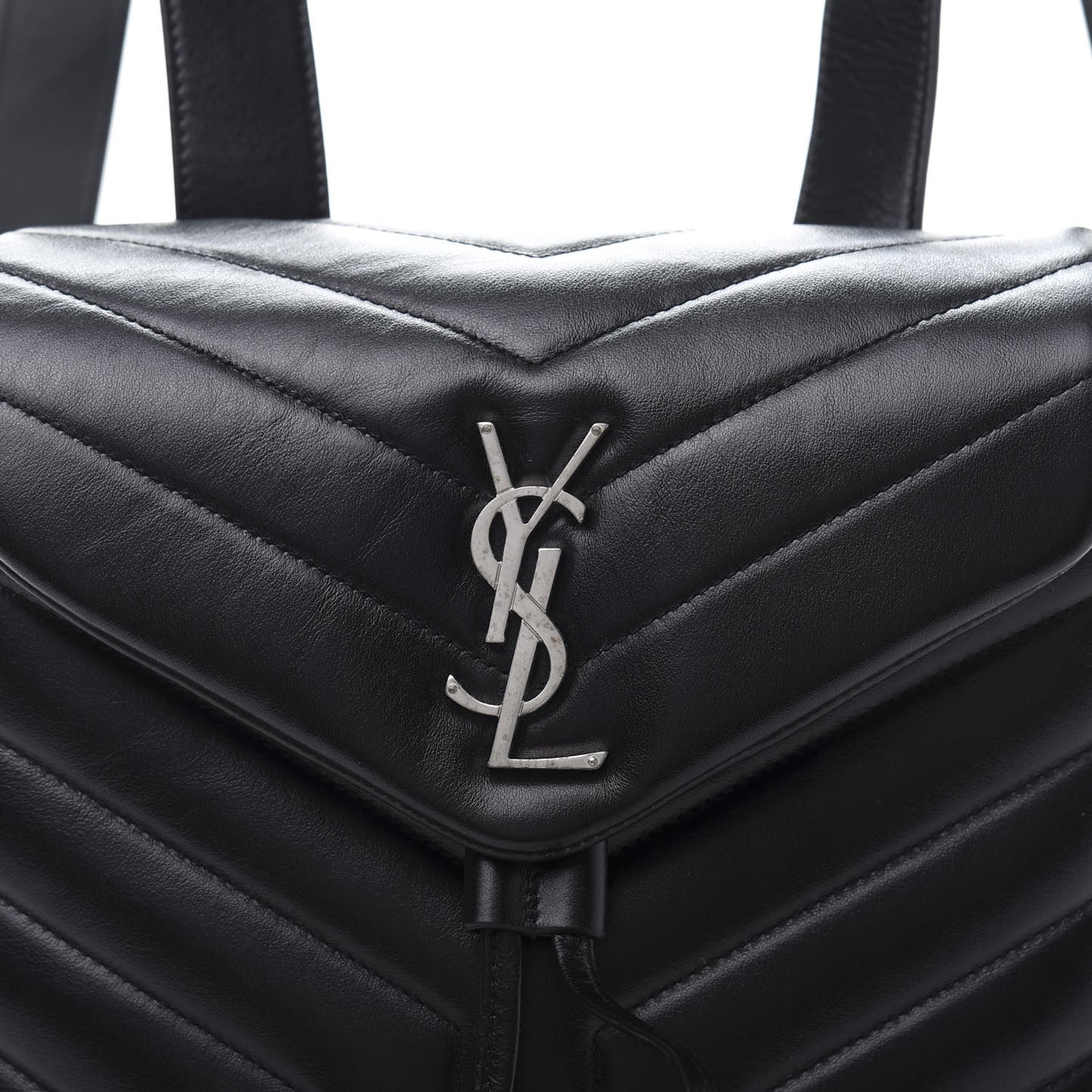 Calfskin Y Quilted Monogram Small Loulou Backpack Black