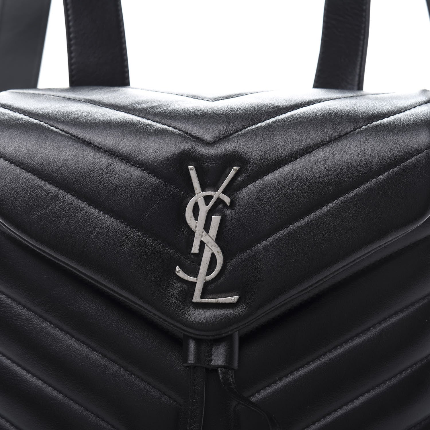 Saint Laurent Calfskin Y Quilted Monogram Small Loulou Backpack Black 9 of 10