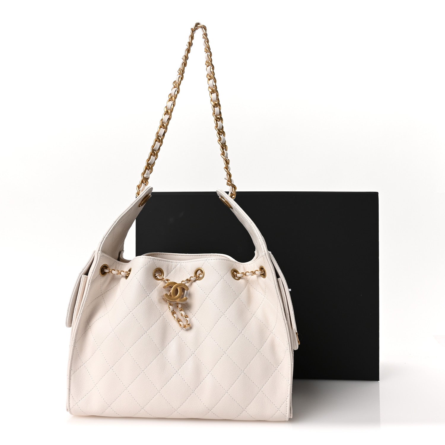 Chanel Caviar Quilted Small Chanel 25 Handbag White 1723188
