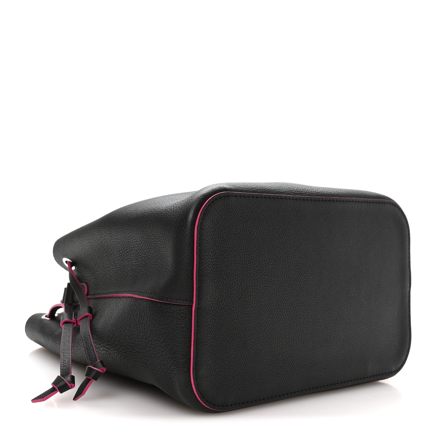 Calfskin Lockme Bucket Black