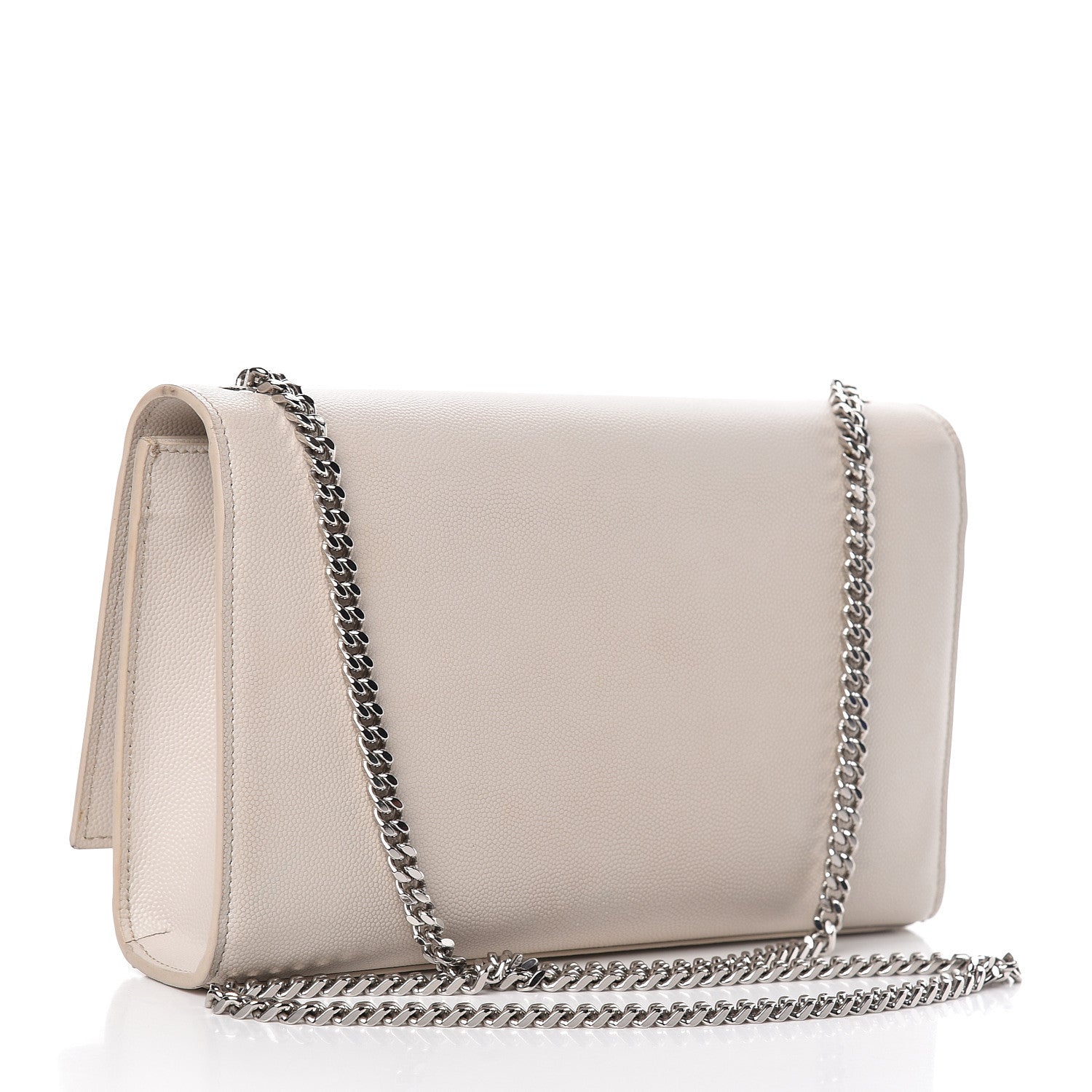 Saint Laurent Grain De Poudre Medium Classic Monogram Kate Satchel Icy White 3 of 20
