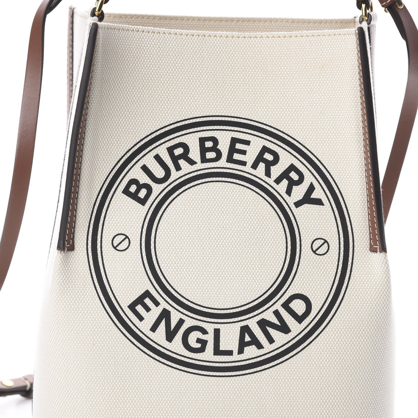 Canvas Cotton Small Peggy Bucket Bag Natural Gold