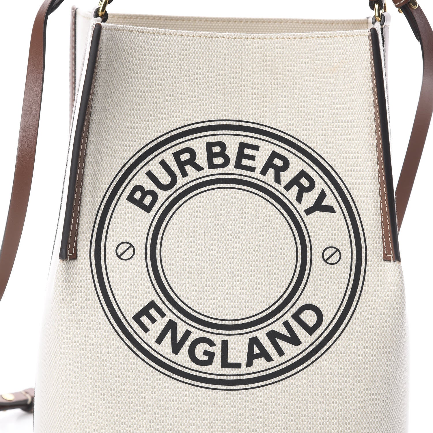 Burberry Canvas Cotton Small Peggy Bucket Bag Natural Gold 8 of 8