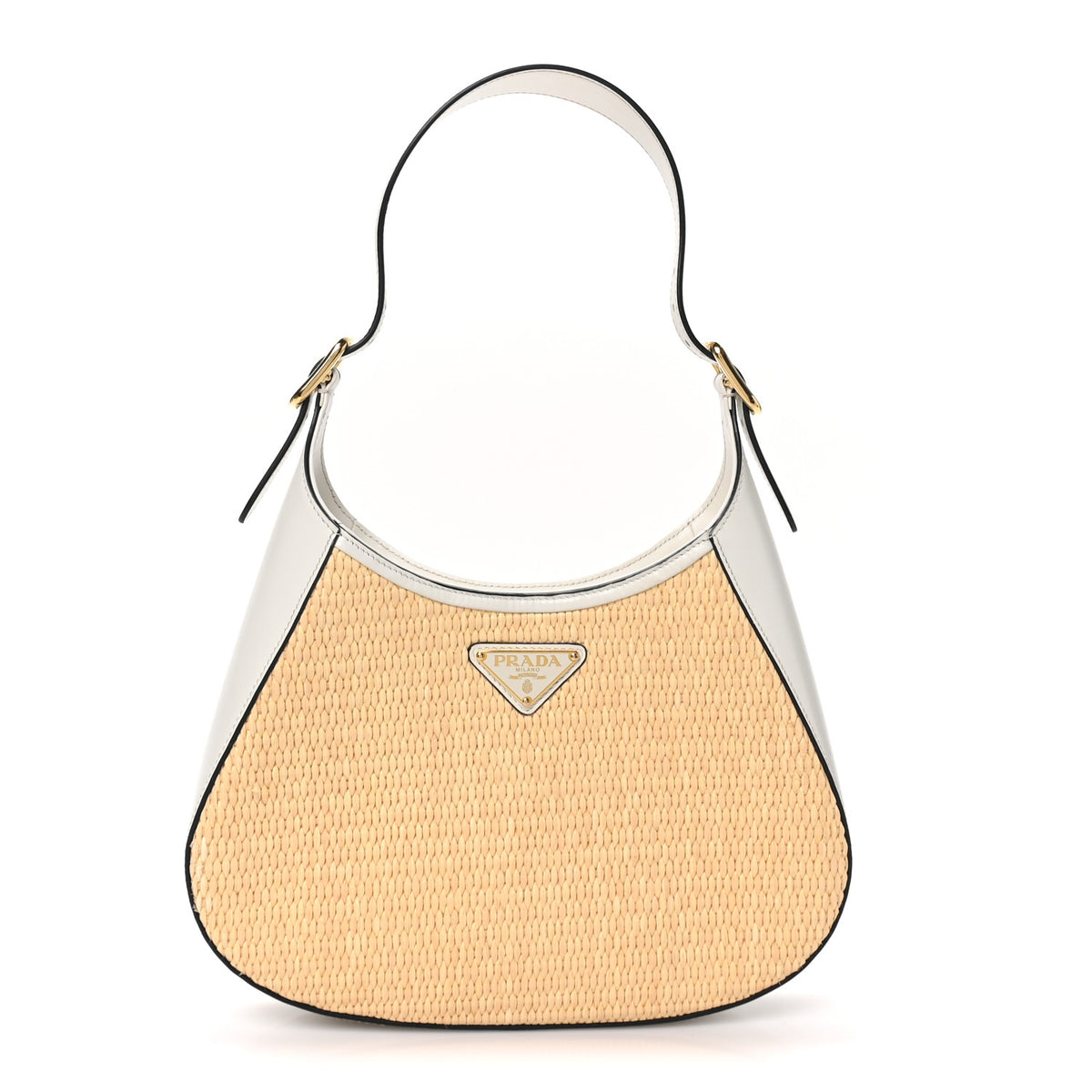 Paglia Spazzolato Shoulder Bag Naturale White