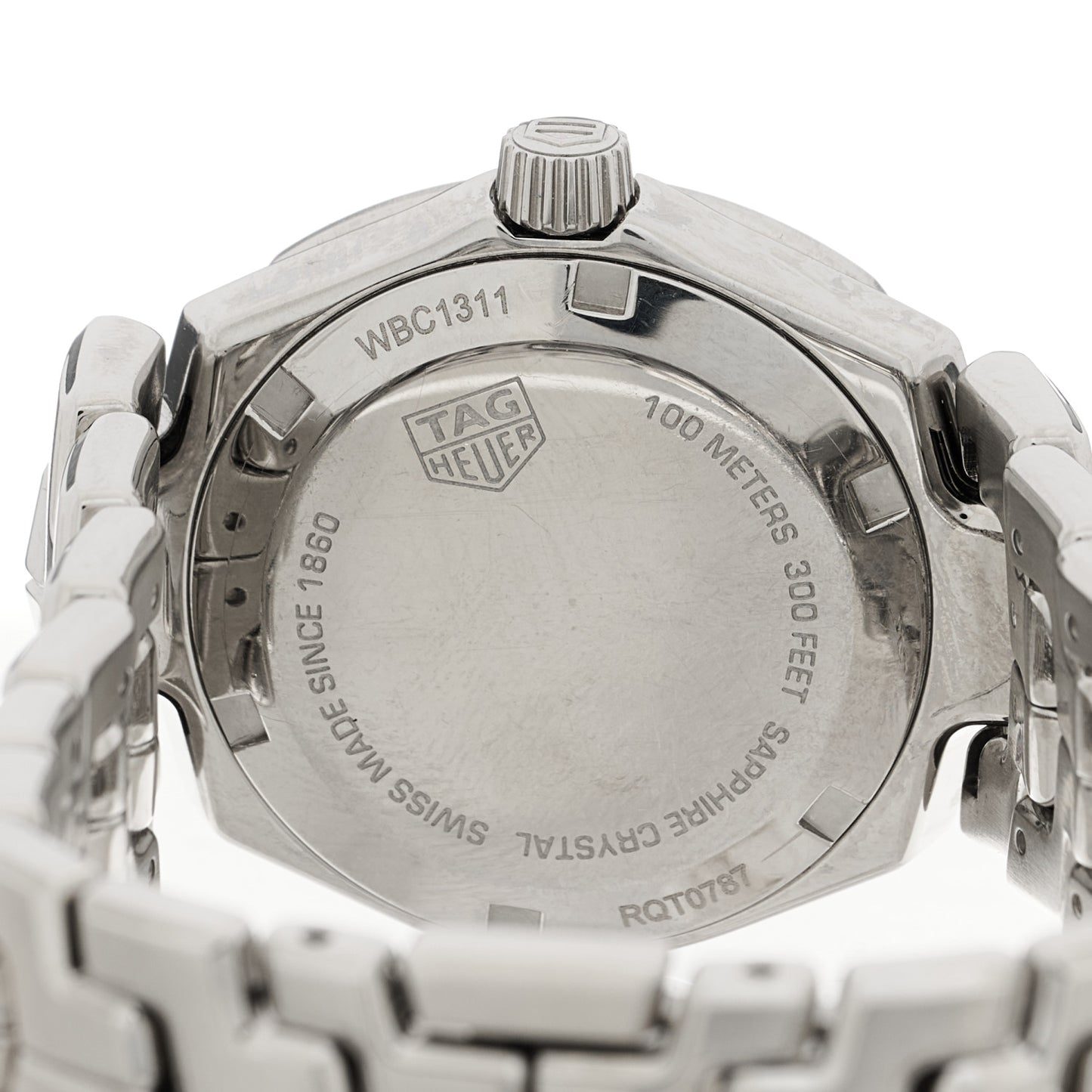 Stainless Steel Blue Mother of Pearl 32mm Link Lady Quartz Watch WBC1311