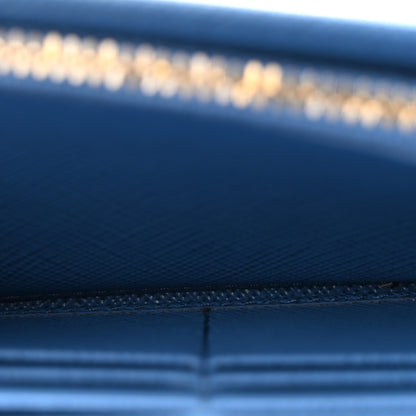 Prada Saffiano Metal Continental Flap Wallet Aviazione 6 of 13