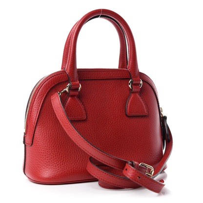 Gucci Dollar Calfskin Small GG Charm Dome Bag Red 3 of 10