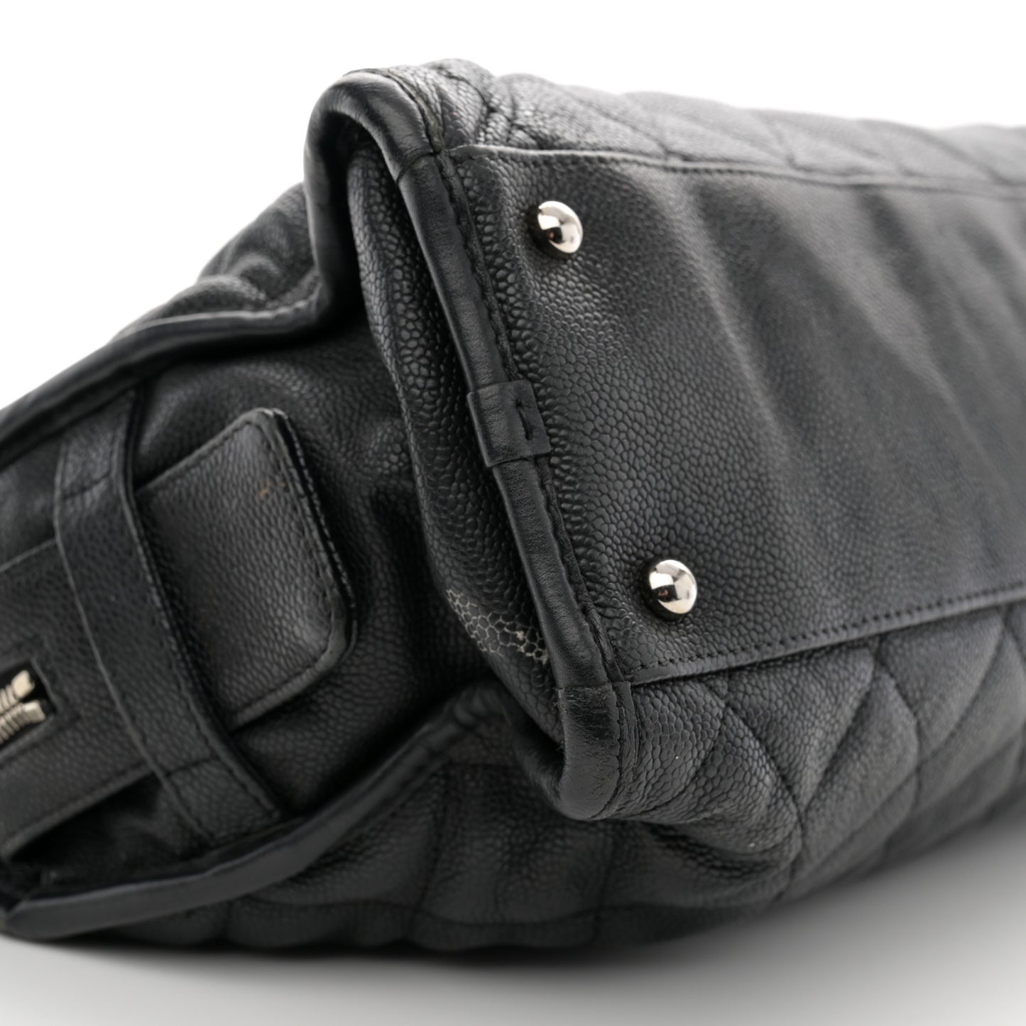 Caviar Quilted French Riviera Tote Black