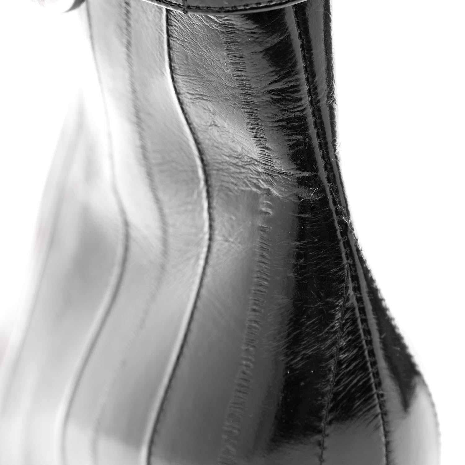 Saint Laurent Shiny Eel Joplin Buckle Booties 37.5 Black 11 of 12