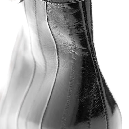 Saint Laurent Shiny Eel Joplin Buckle Booties 37.5 Black 11 of 12