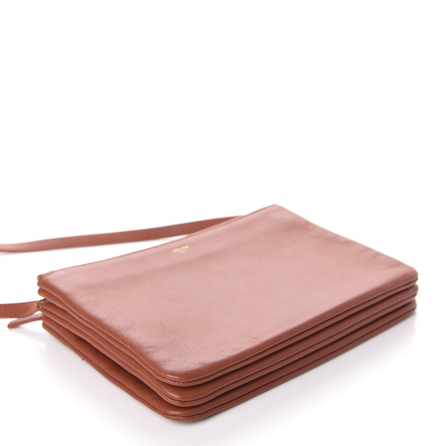 Celine Lambskin Small Trio Crossbody Bag Tan 4 of 10