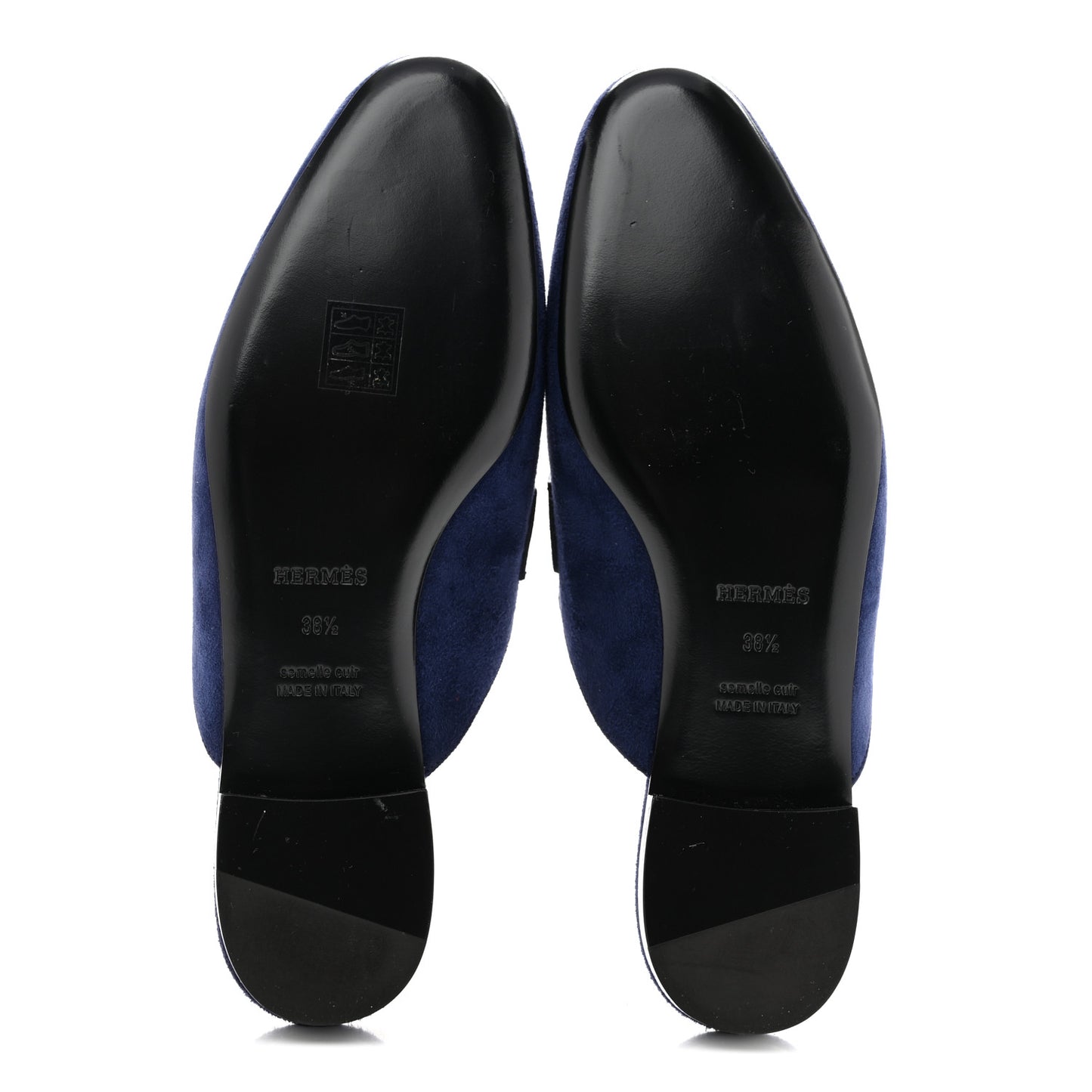 Suede Goatskin Trocadero Mule 38.5 Bleu Diplomatique