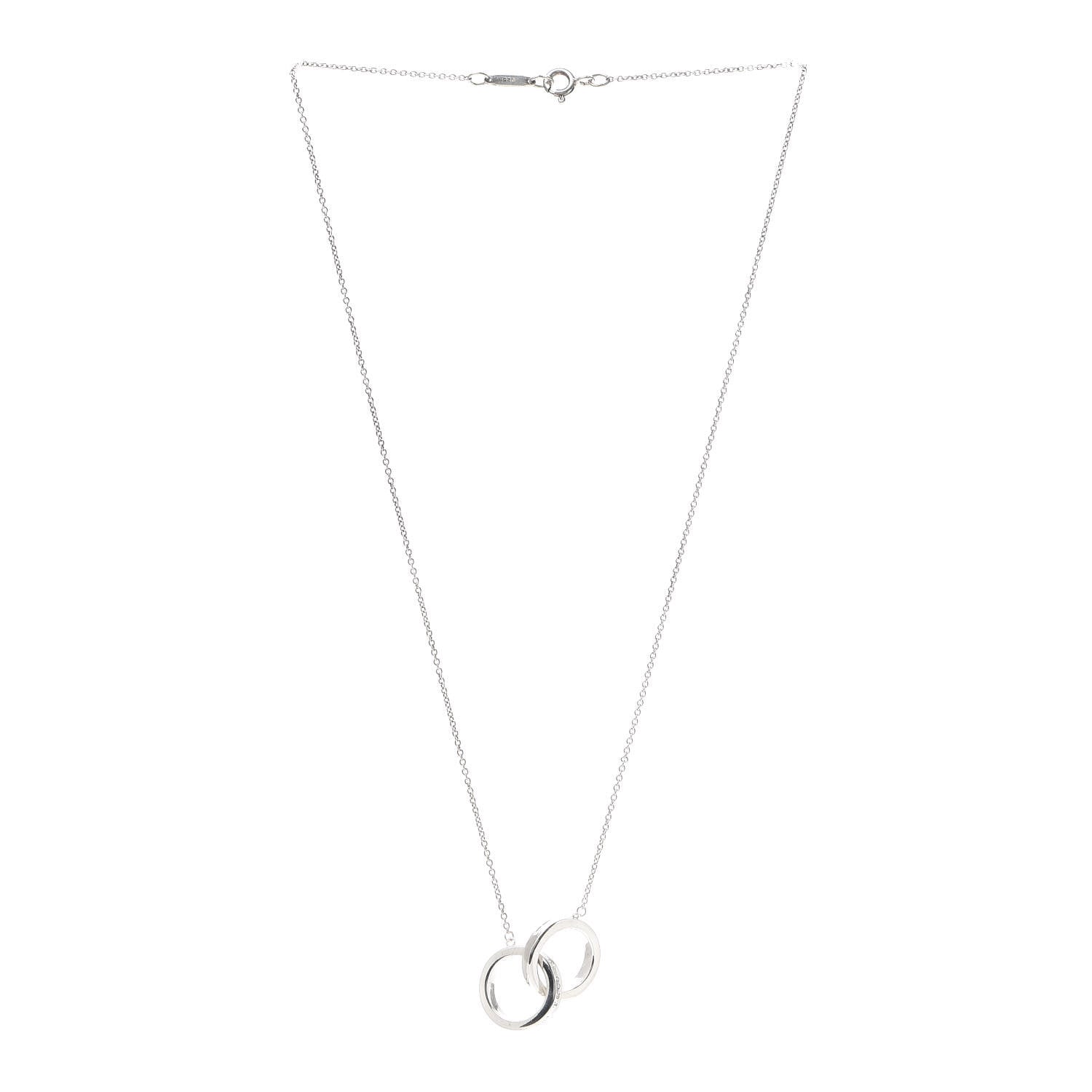 Tiffany Sterling Silver 1837 Interlocking Circles Pendant Necklace 3 of 6
