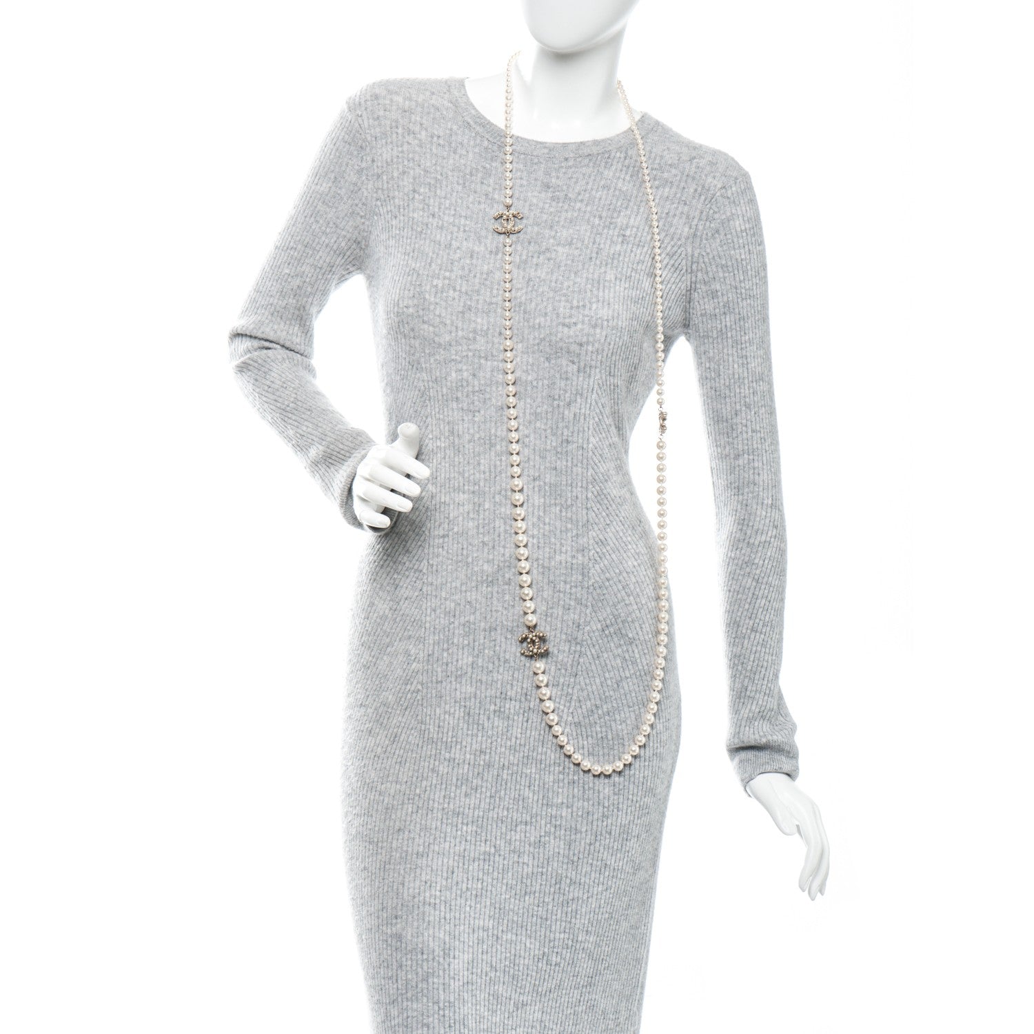 Chanel Graduated Pearl CC Long Necklace Gold 2 of 8