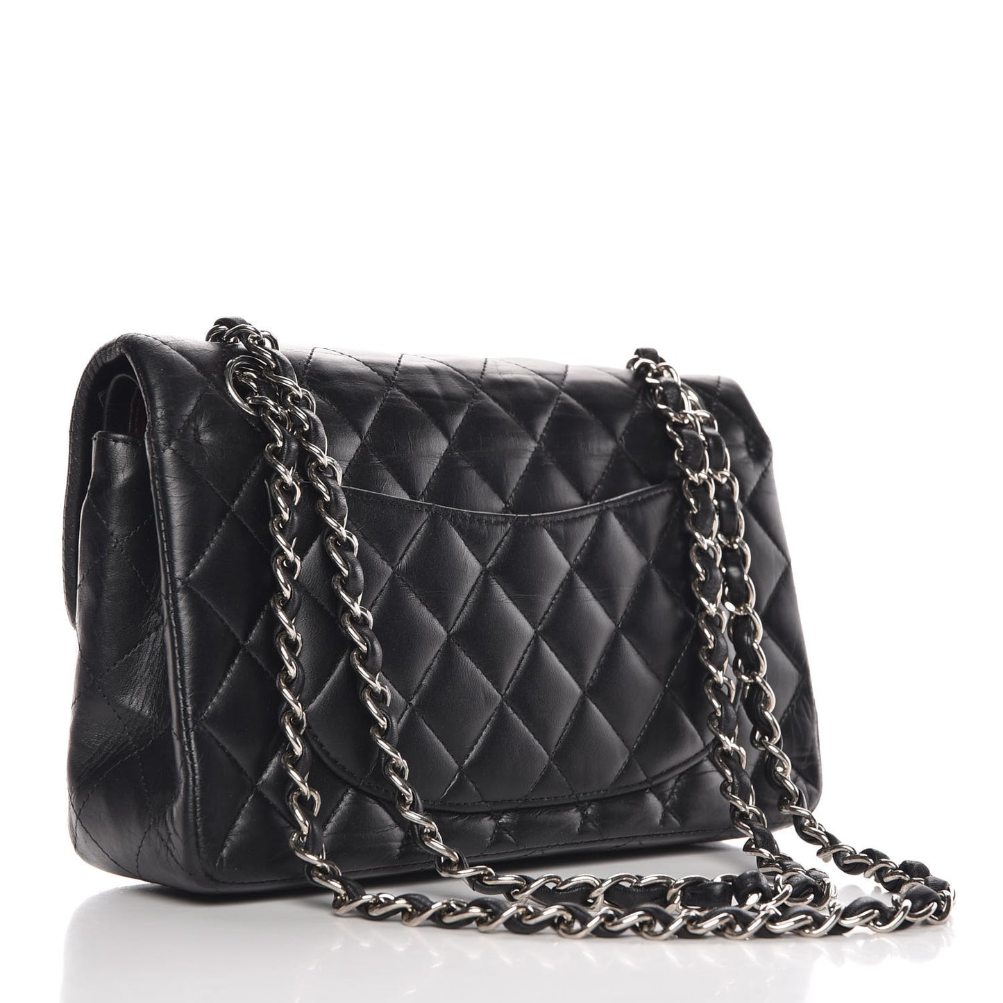 Lambskin Quilted Small Double Flap Black