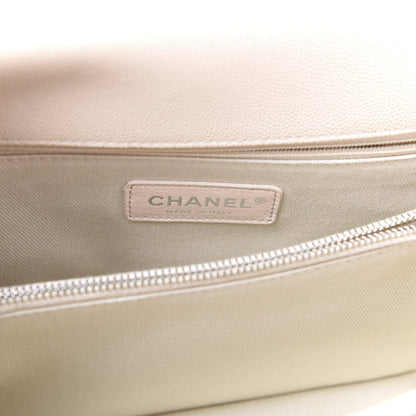 Chanel Caviar Chevron Quilted Small Coco Handle Flap Light Beige 7 of 10