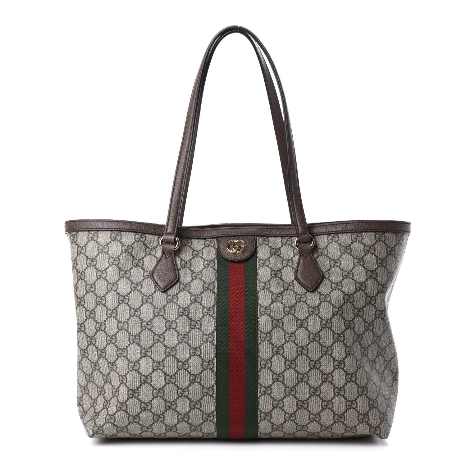 Gucci GG Supreme Monogram Medium Ophidia Shopping Tote Brown 1 of 10