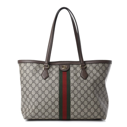 Gucci GG Supreme Monogram Medium Ophidia Shopping Tote Brown 1 of 10
