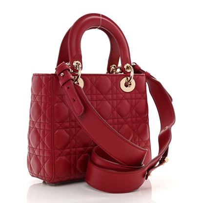 Christian Dior Lambskin Cannage Small My Lady Dior Red 2 of 9