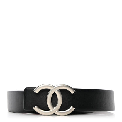 Chanel Calfskin CC Reversible Belt 95 Black Burgundy 1 of 7