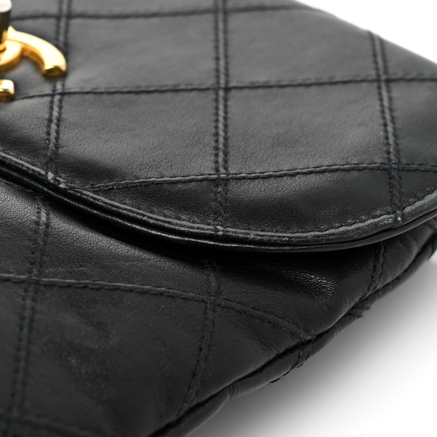 Chanel Lambskin Diamond Stitched Flap Waist Belt Bag 70 28 Black 14 of 19