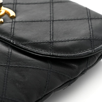 Chanel Lambskin Diamond Stitched Flap Waist Belt Bag 70 28 Black 14 of 19