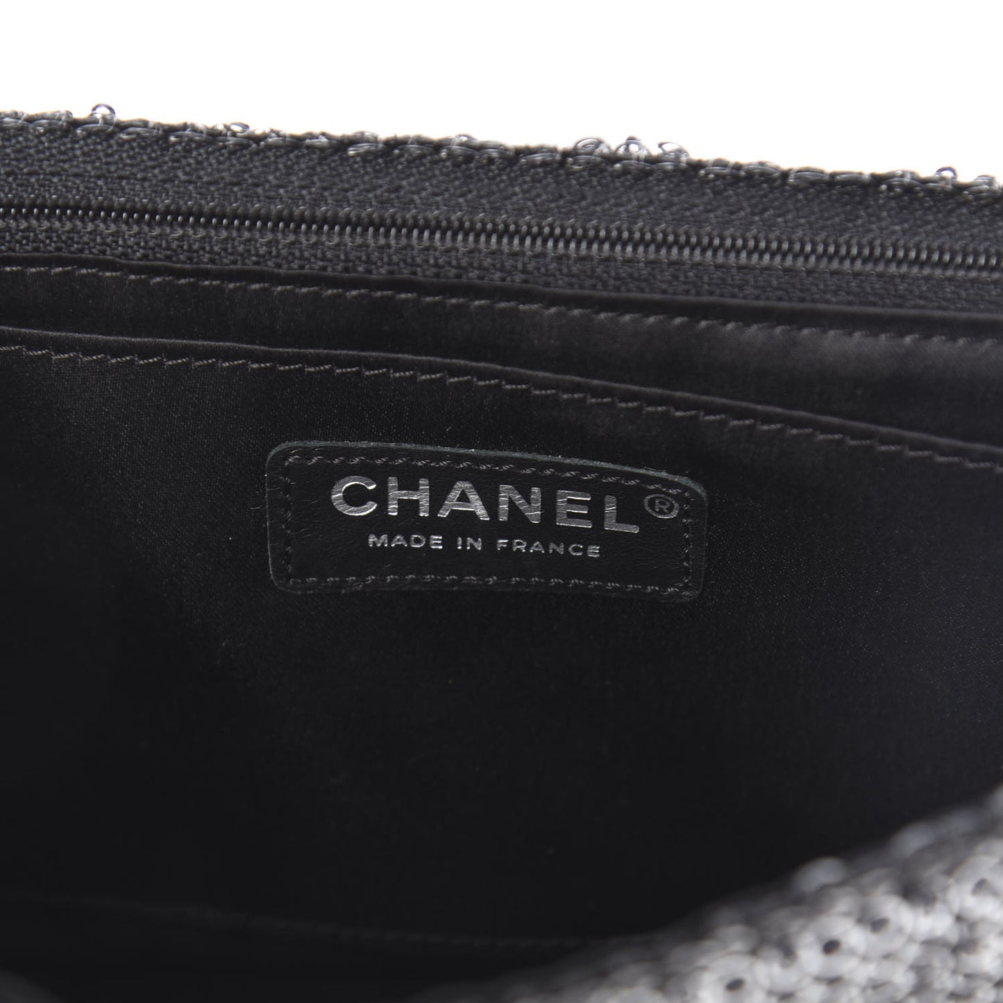 Sequin Mesh Medium Single Flap Silver