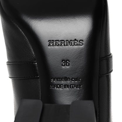 Hermes Goatskin Blossom Mules 36 Black 6 of 9