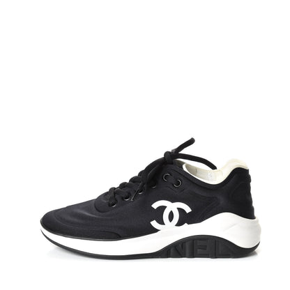 Chanel Lycra Womens CC Sneakers 36 Black 1 of 10