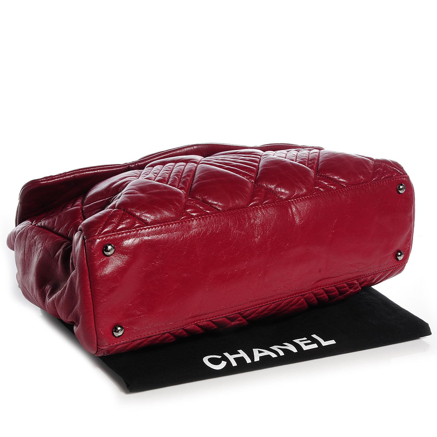 Chanel Lambskin In And Out Maxi Flap Red 4 of 7