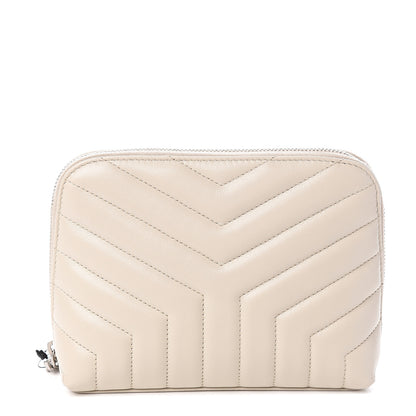 Saint Laurent Lambskin Matelasse Cosmetic Case Ivory 1 of 6