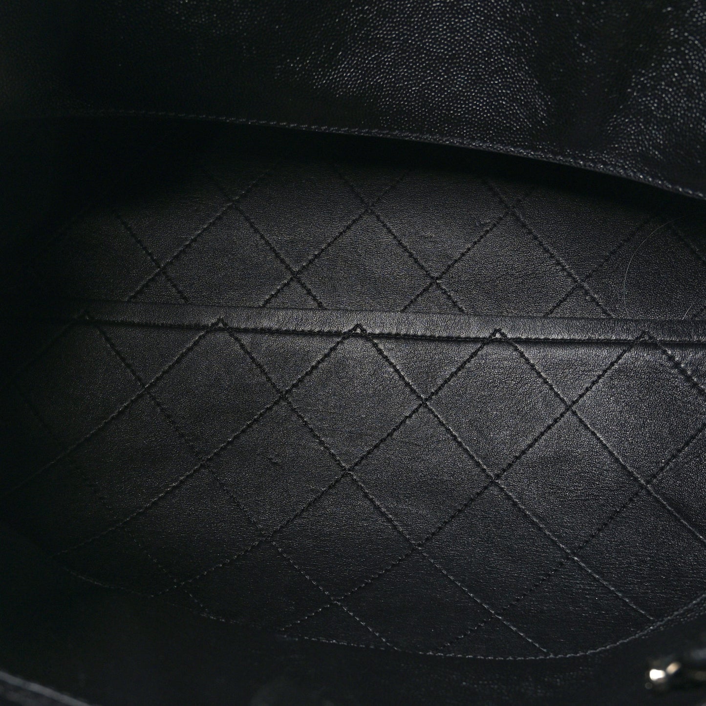 Caviar Stitched Large Shopping Tote Black