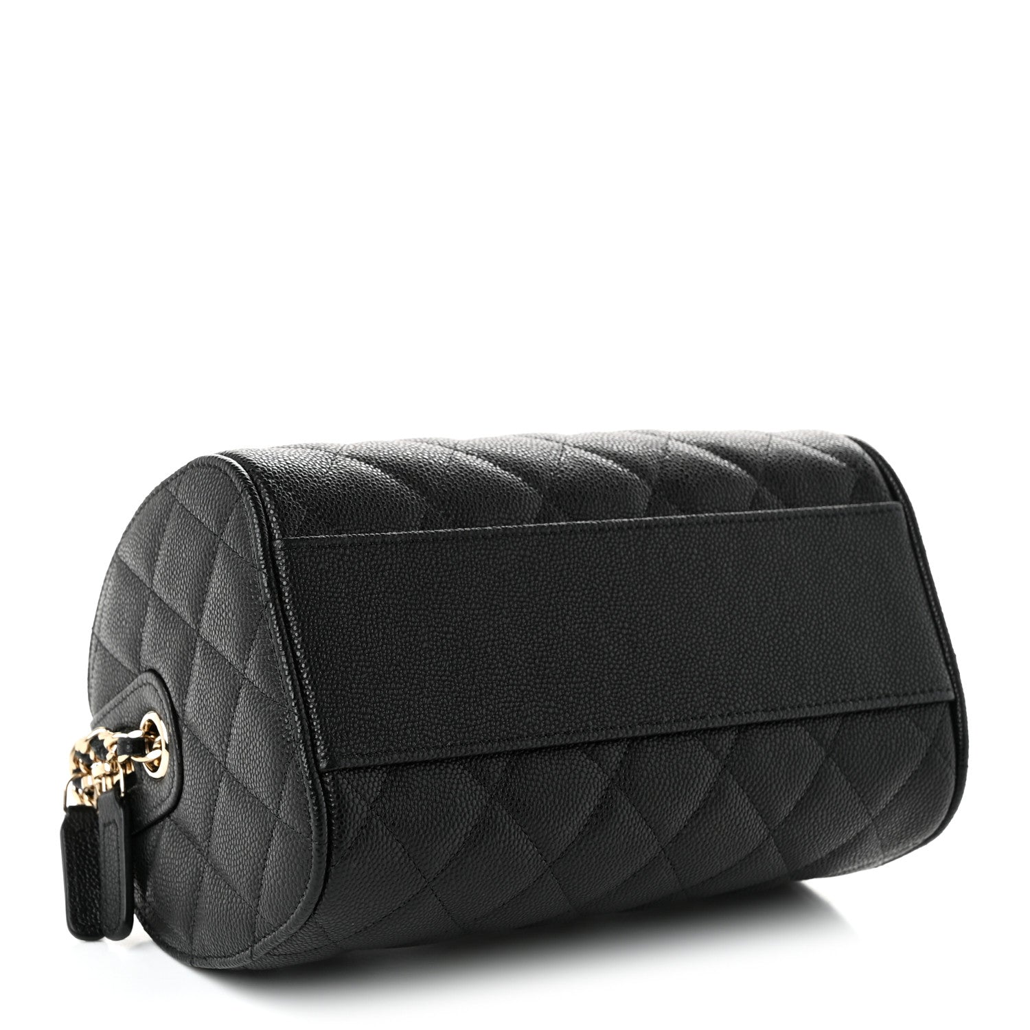 Chanel Caviar Quilted Barrel Clutch With Chain Black 3 of 10