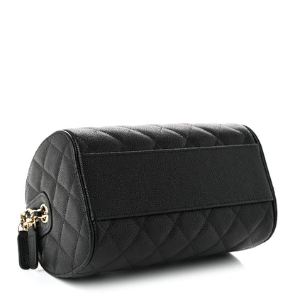 Chanel Caviar Quilted Barrel Clutch With Chain Black 3 of 10