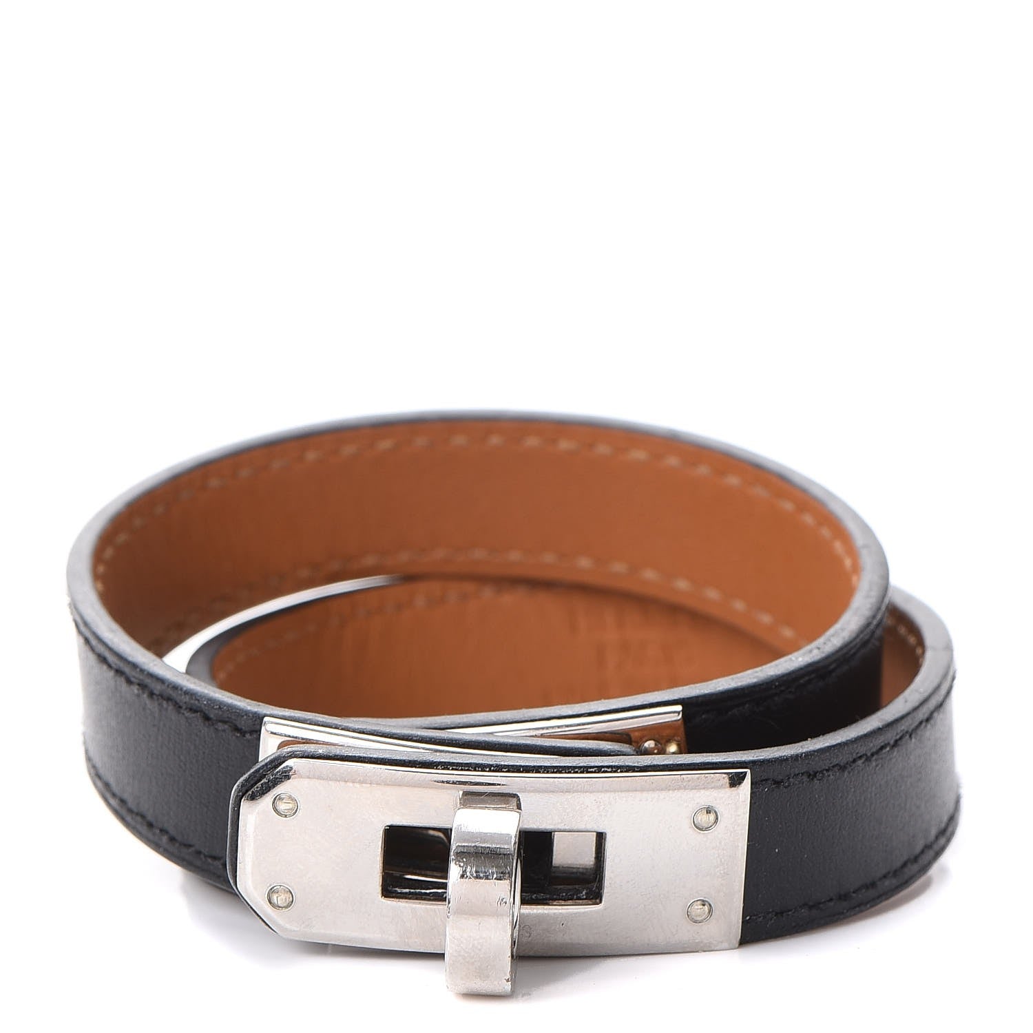 Hermes Chamonix Kelly Double Tour Bracelet S Black 1 of 5