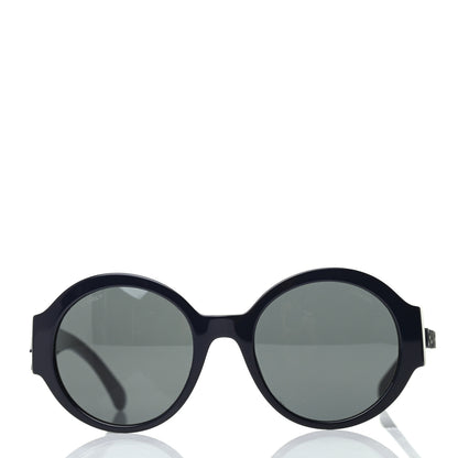 Chanel Acetate Round Sunglasses 5410 Black 2 of 8