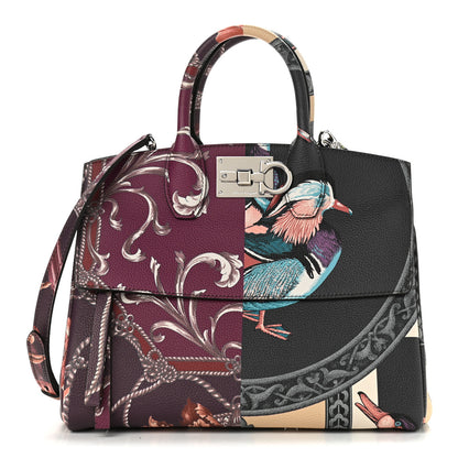 Salvatore Ferragamo Calfskin Elisabetta Piccolo Print The Studio Bag White Multicolor 2 of 9