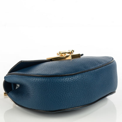 Chloe Grained Lambskin Mini Drew Shoulder Bag Factory Blue 4 of 9
