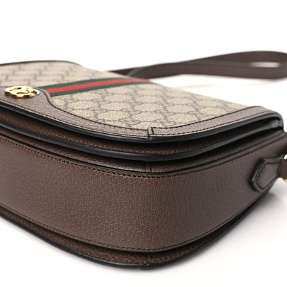 Gucci GG Supreme Monogram Web Small Ophidia Flap Messenger Bag Brown 10 of 10