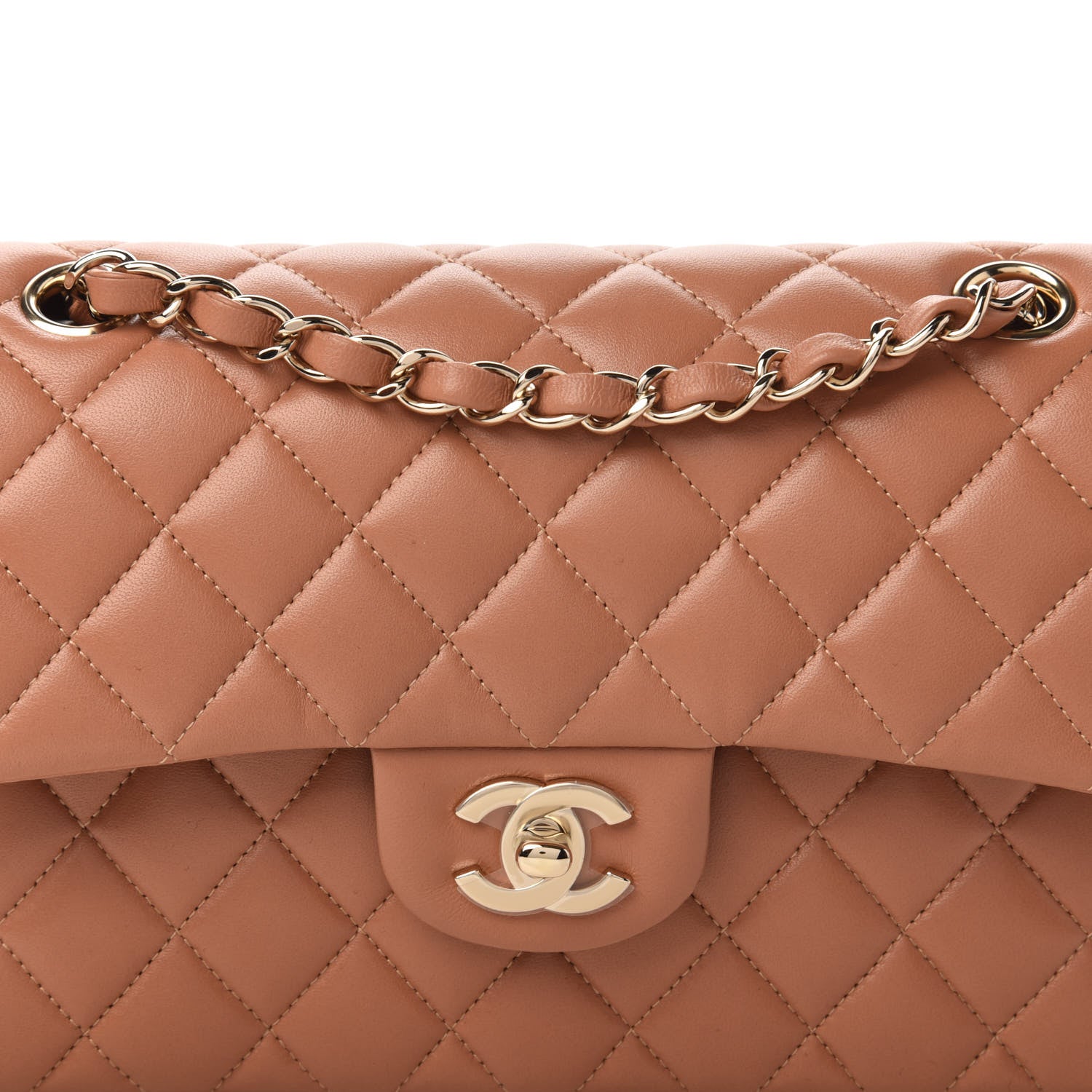 Chanel Lambskin Quilted Small Double Flap Brown 10 of 11