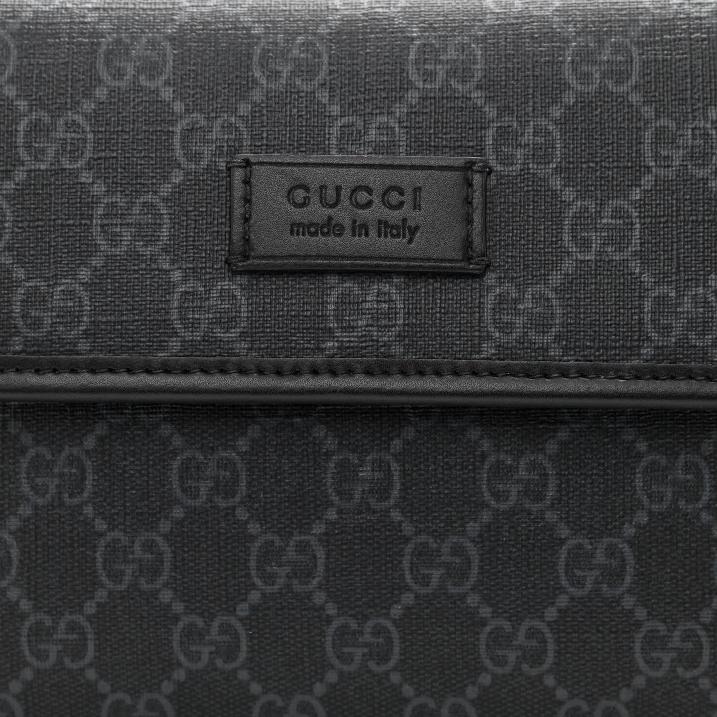 GG Supreme Monogram Web Slim Belt Bag Black Grey