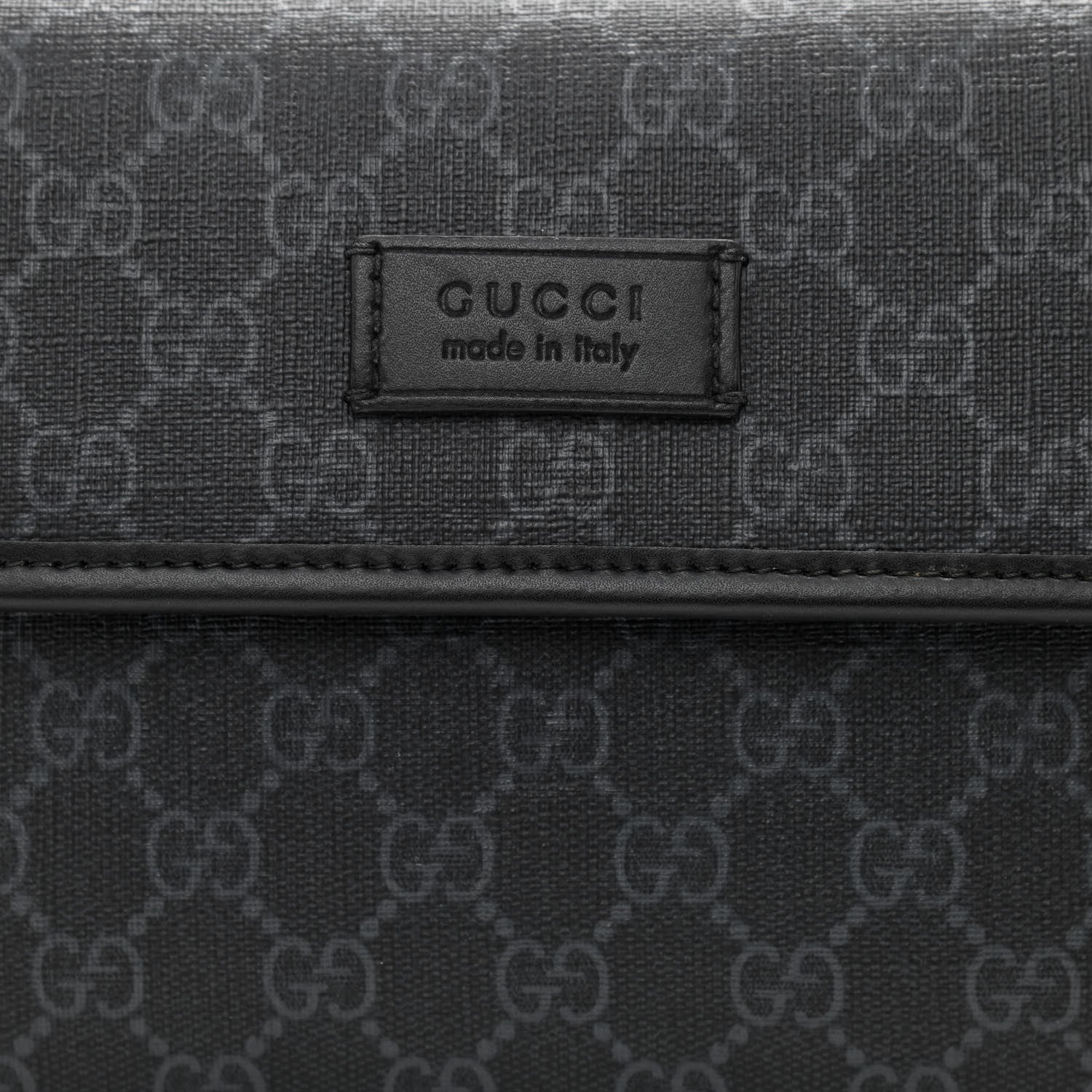 Gucci GG Supreme Monogram Web Slim Belt Bag Black Grey 8 of 11