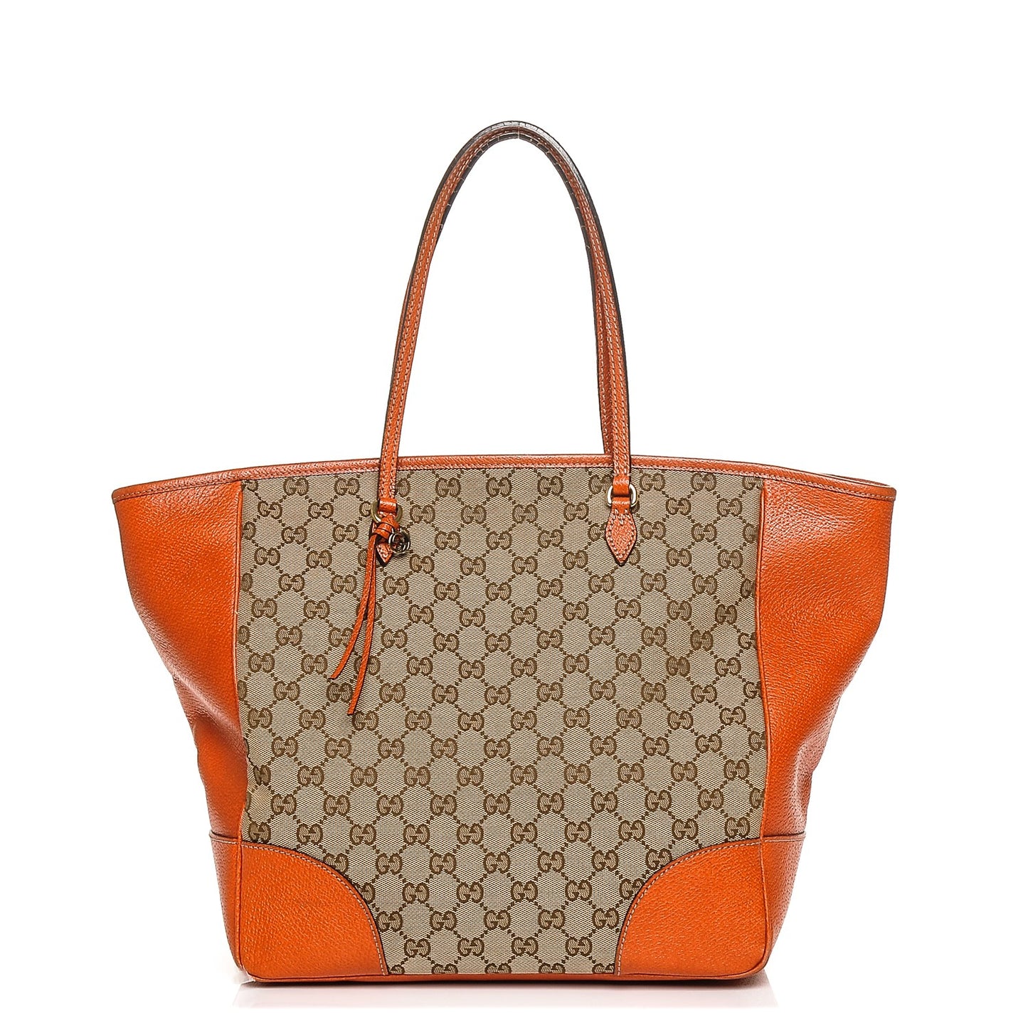 Monogram Medium Bree Zippered Tote Beige Orange