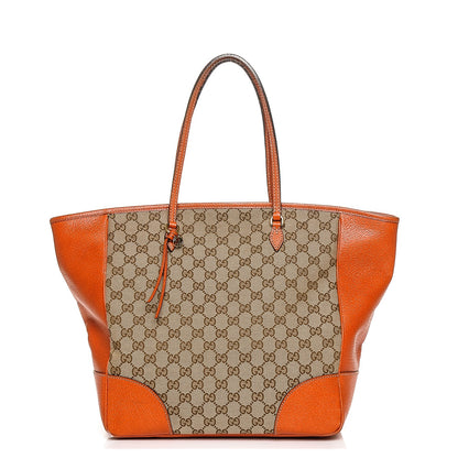 Gucci Monogram Medium Bree Zippered Tote Beige Orange 1 of 11