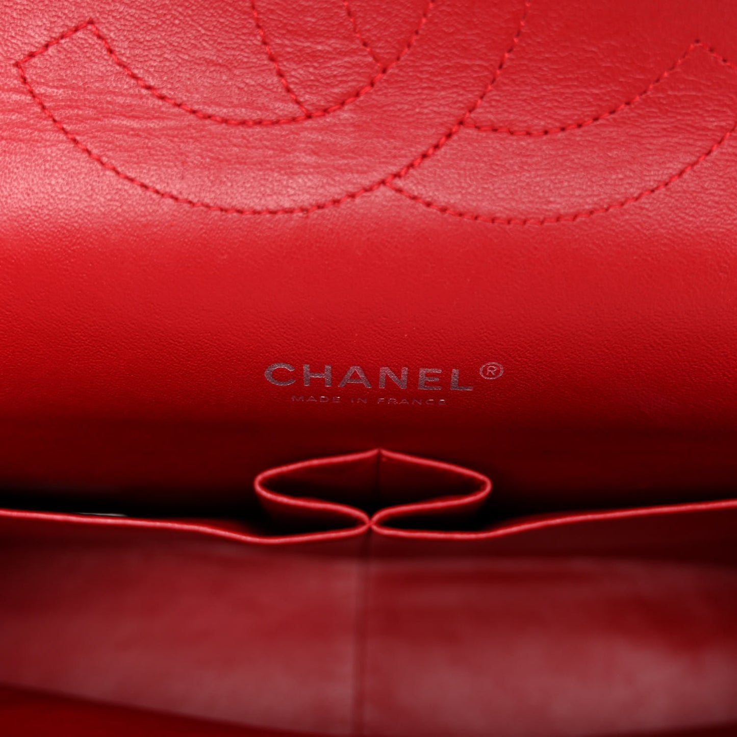 Patent Quilted Maxi Double Flap Red