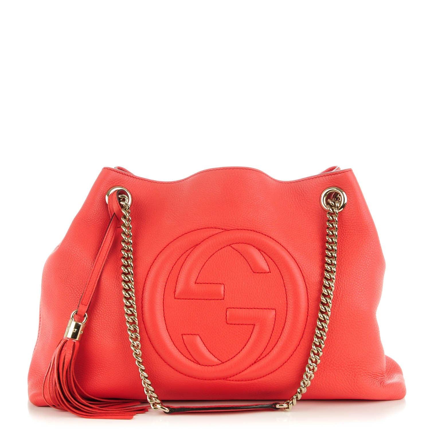 Gucci Pebbled Calfskin Medium Soho Chain Shoulder Bag Begonia Pink 1 of 7