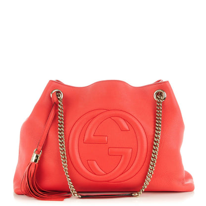 Gucci Pebbled Calfskin Medium Soho Chain Shoulder Bag Begonia Pink 1 of 7