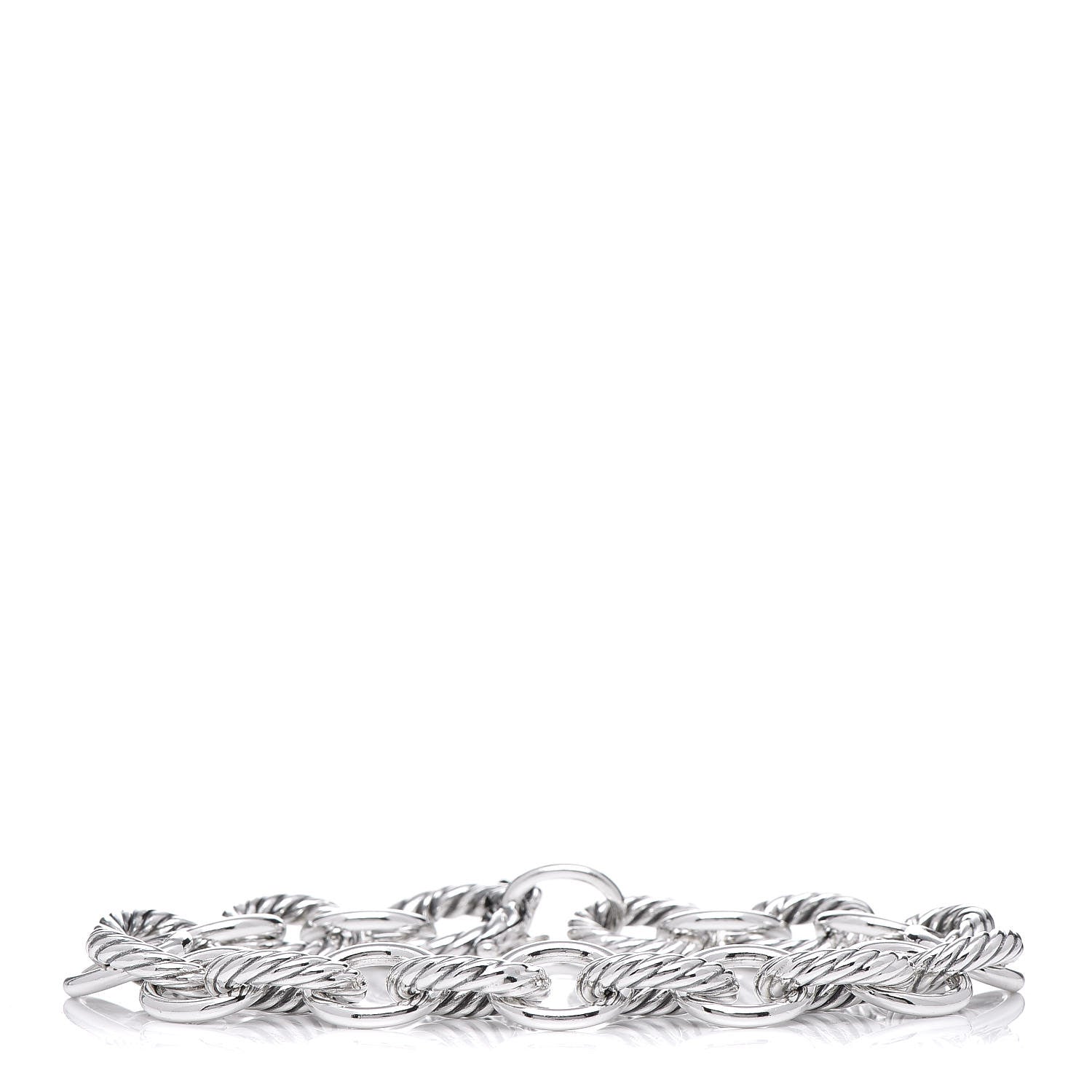 David Yurman Sterling Silver 10mm Medium Oval Link Bracelet 1 of 5